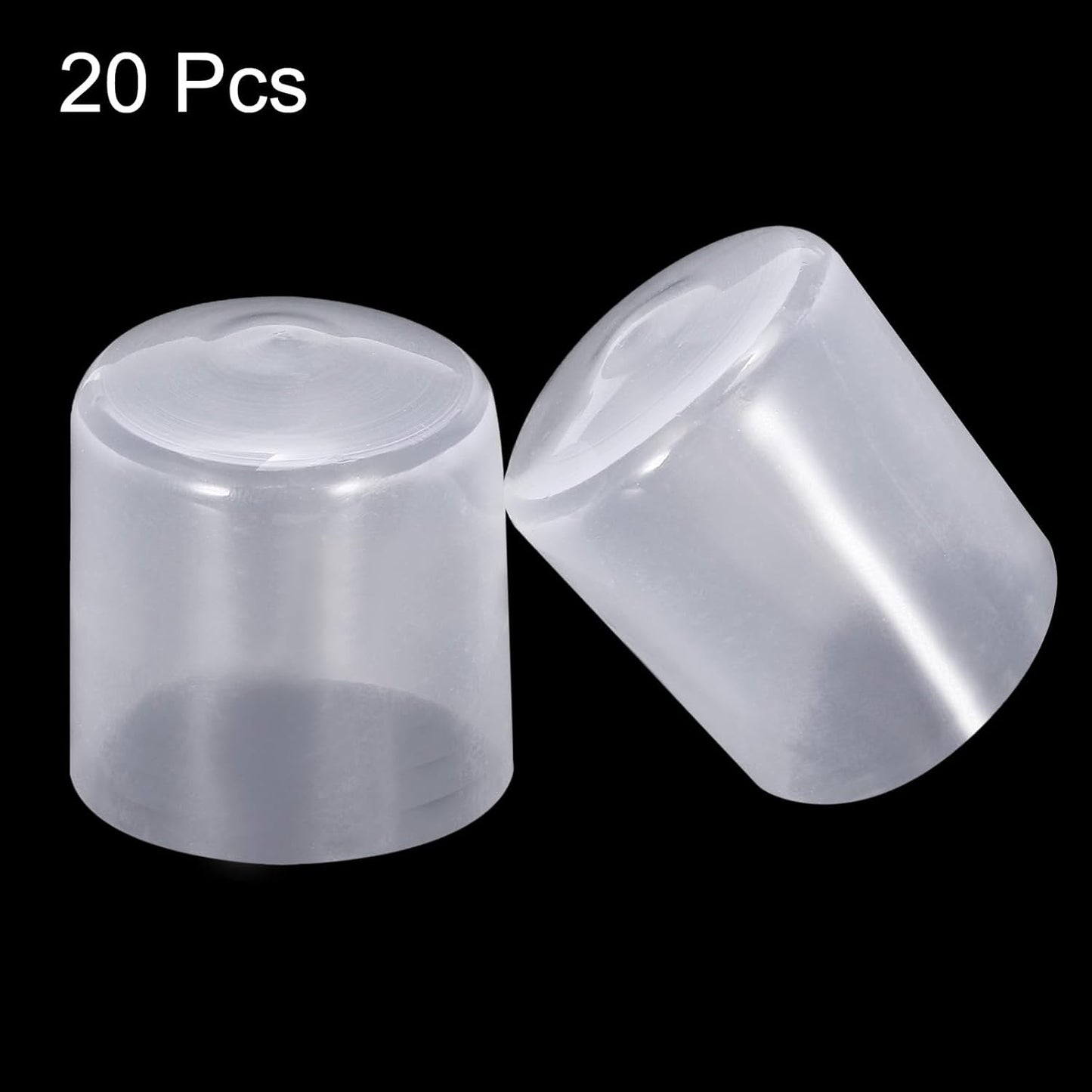 uxcell 20pcs Rubber End Caps 29mm ID Vinyl PVC Round Tube Bolt Cap Cover Screw Thread Protectors Clear