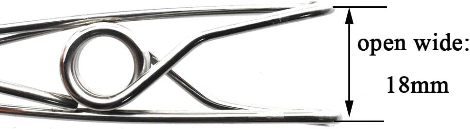 HAHIYO Clothespins Chip Clips All Metal Stainless Steel No Rust Stains Strong Grip in Heavy Wind 3.4 Inches 14 Pack Extra Large Do Not Fall Apart Open Wide for Holding Clothes Snack Bag Clamps