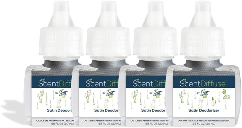 Scent Fill Satin Deodorizer Plug in Air Freshener, 4 Scented Oil Refills