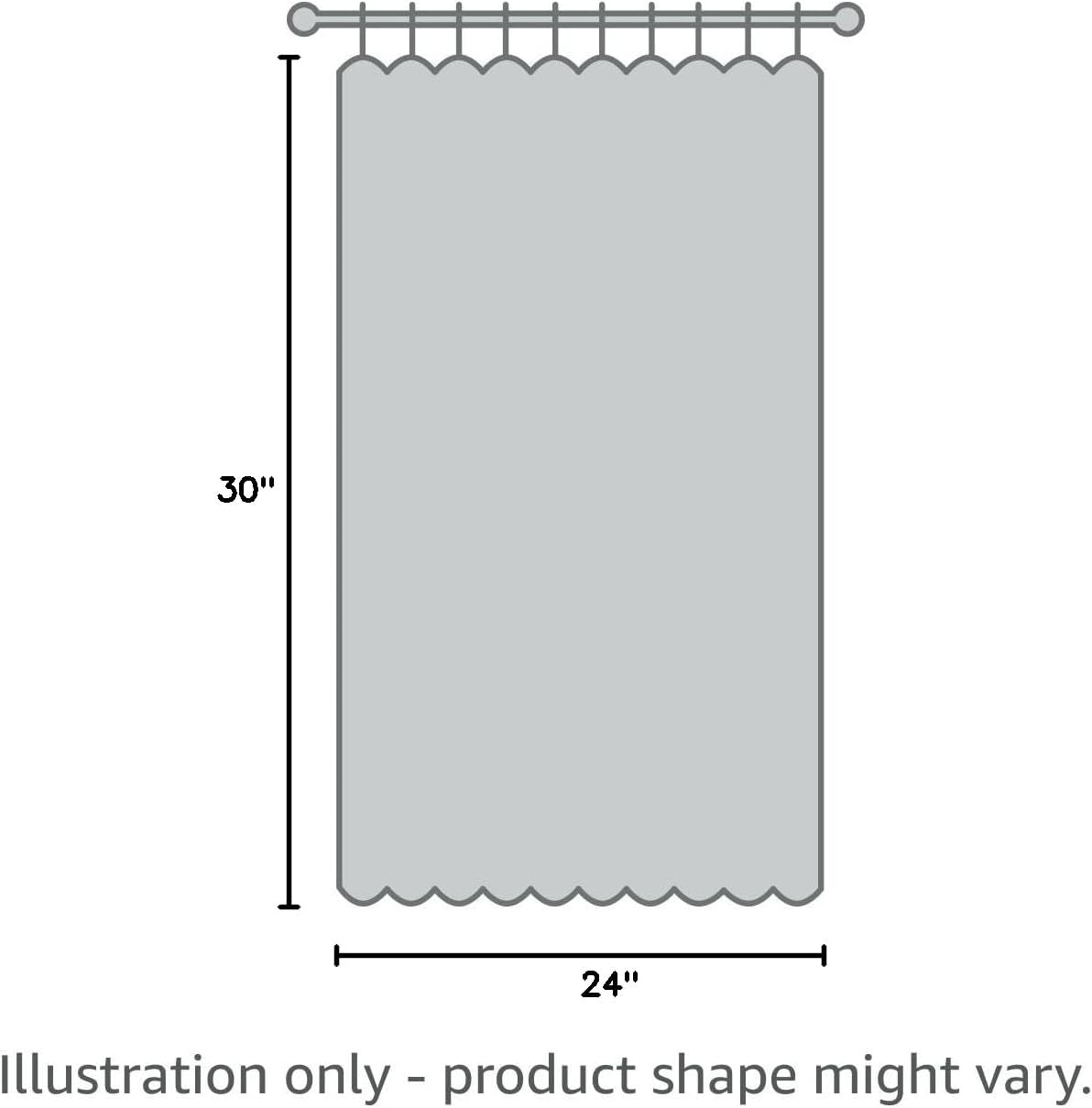 Pickluc Teal Cafe Curtain - Half Window, 24x30 Inches, 2 Panels, Rod Pocket, Blackout