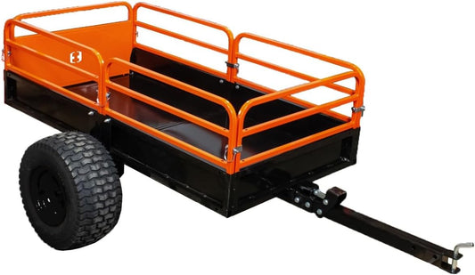 Impact IMPLEMENTS® 1500lb HD Agricultural Trailer with Solid Floor & Sides. Rugged Tires and Solid Sides with Tailgate for Increased Capacity. Original USA Design.