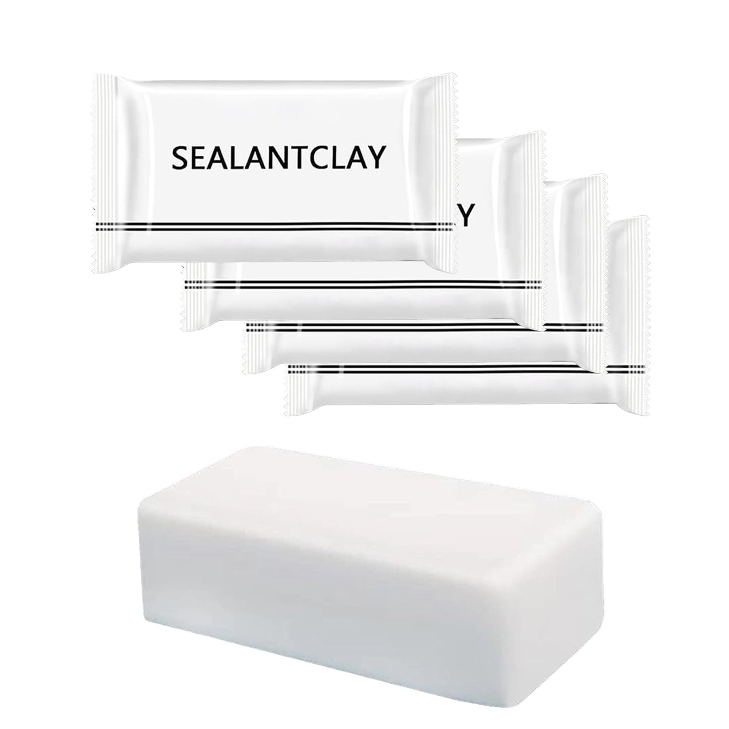 Pack of 4 White Seal Putty Waterproof Duct Seal Repair Sealing Clay, Quick Mending Mud for Drain Connection, Wall Hole, Air Conditioning Hole