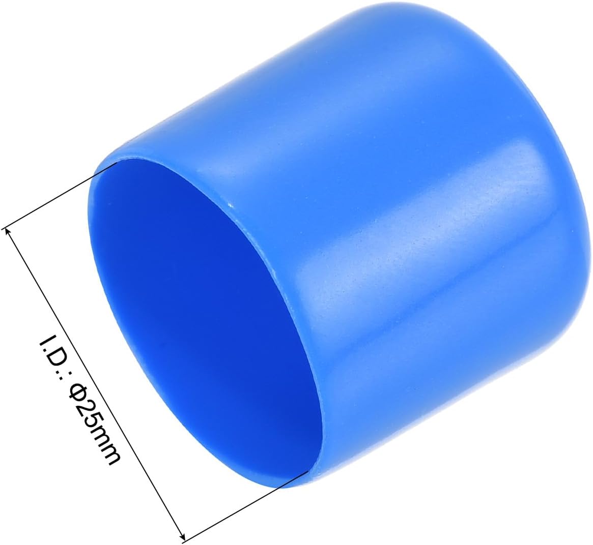 uxcell 20pcs Rubber End Caps 25mm ID Vinyl Round Tube Bolt Cap Cover Screw Thread Protectors Light Blue