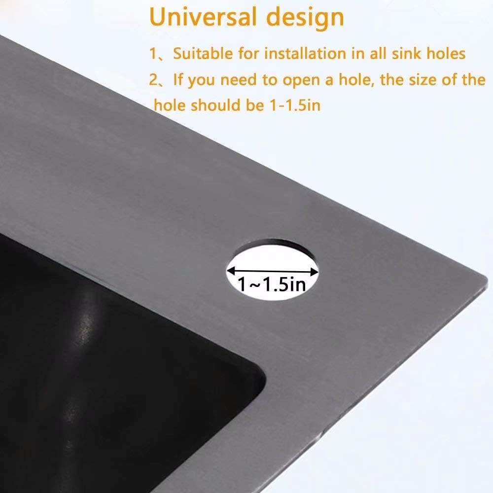 Soap Dispenser for Kitchen Sink, Built in Sink Soap Dispenser Lotion Dispenser with 17 Ounce Bottle, Stainless Steel Sink soap Dispenser, Black