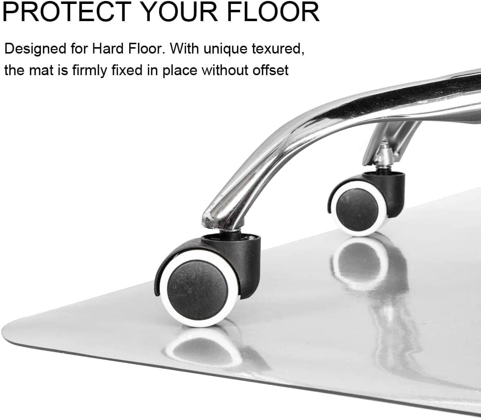 Kuyal Clear Chair mat for Hardwood Floor 51 x 63 inches Transparent Floor Mats Wood/Tile Protection Mat for Office & Home (51" X 63" Rectangle)