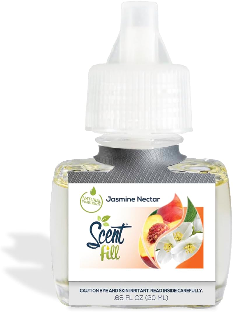 Scent Fill Jasmine Nectar Plug in Air Freshener, 4 Scented Oil Refills