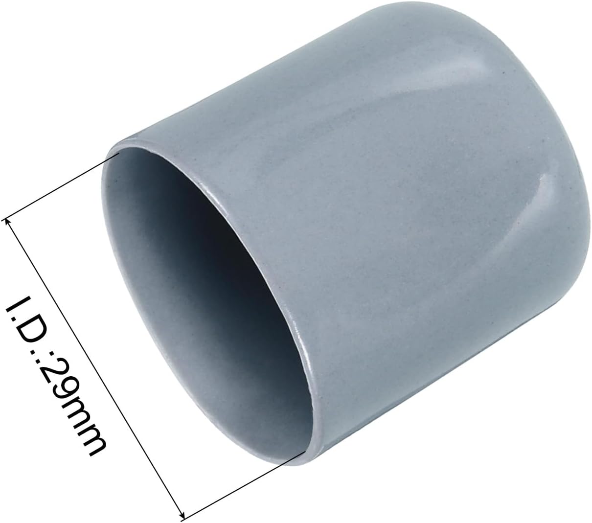 uxcell 20pcs Rubber End Caps 29mm ID Vinyl PVC Round Tube Bolt Cap Cover Screw Thread Protectors Grey