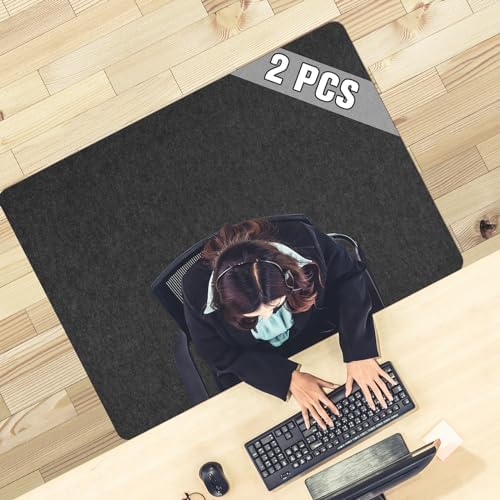 2 Pack Desk Chair Mat for Hardwood Floor & Tile 55"x35" Office Chair Mat for Rolling Chairs Large Anti-Slip-Recyclable Material Computer Chair Rug for Office/Home