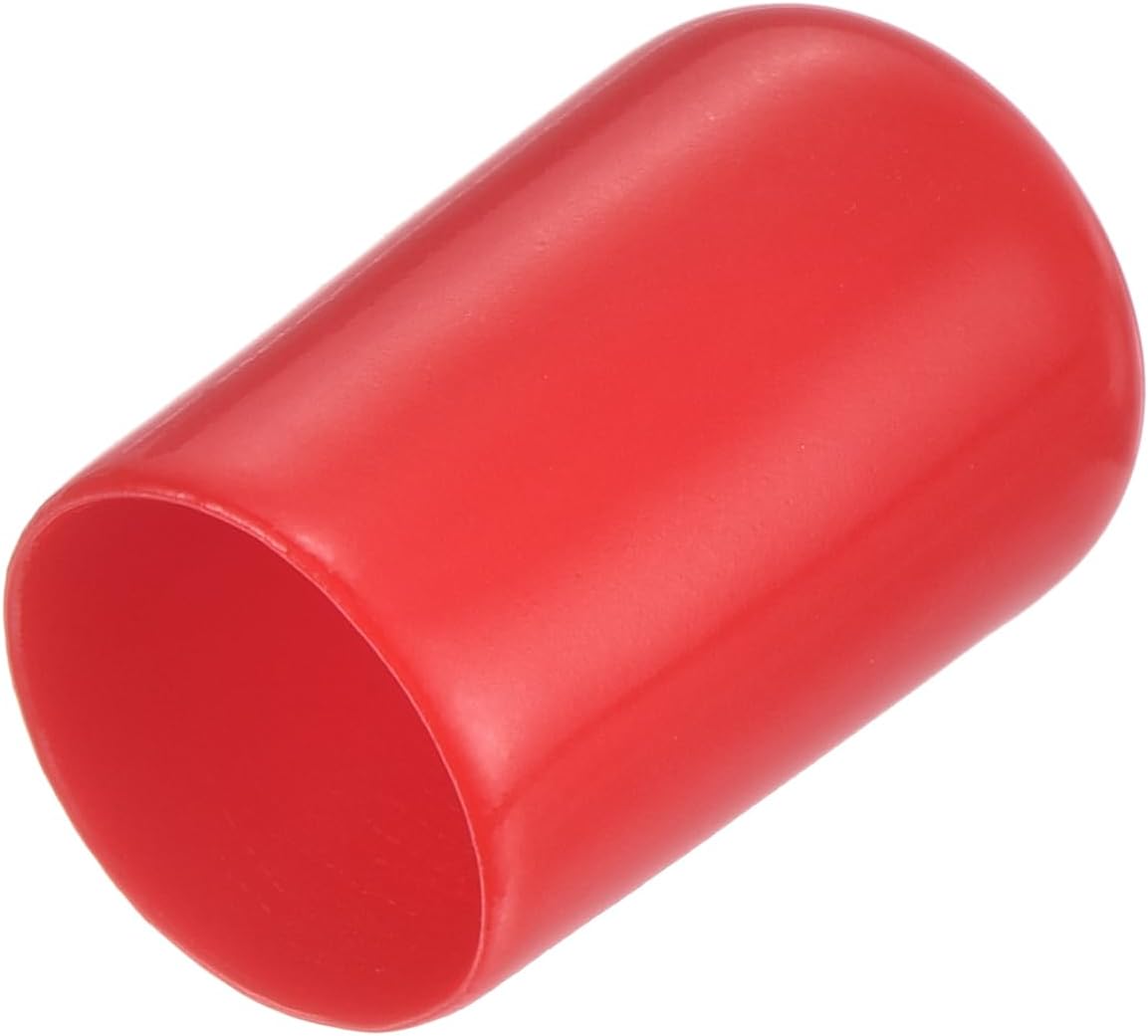 uxcell 20pcs Rubber End Caps 12.5mm(1/2 inch) ID Vinyl Round Tube Bolt Cap Cover Thread Protectors Red