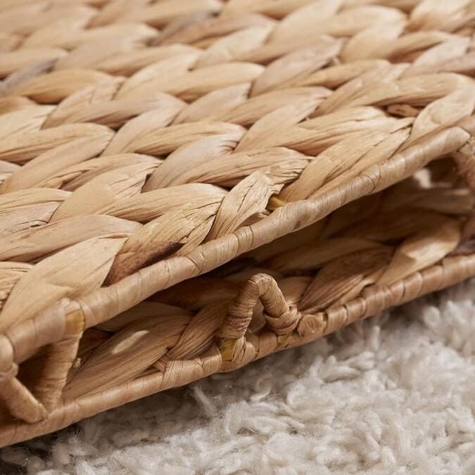 Storage Cube 10.5 x 10.5in, Wicker Storage Baskets for Shelves, Water Hyacinth Storage Baskets, Square Wicker Storage Basket (2 Packs 10.5in)