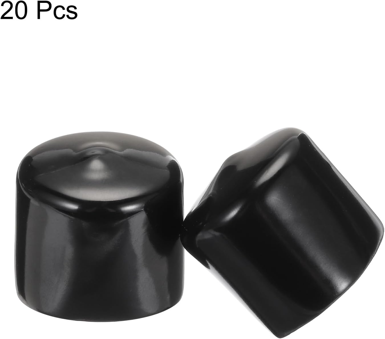 uxcell 20pcs Rubber End Caps 34mm ID Vinyl PVC Round Tube Bolt Cap Cover Screw Thread Protectors Black