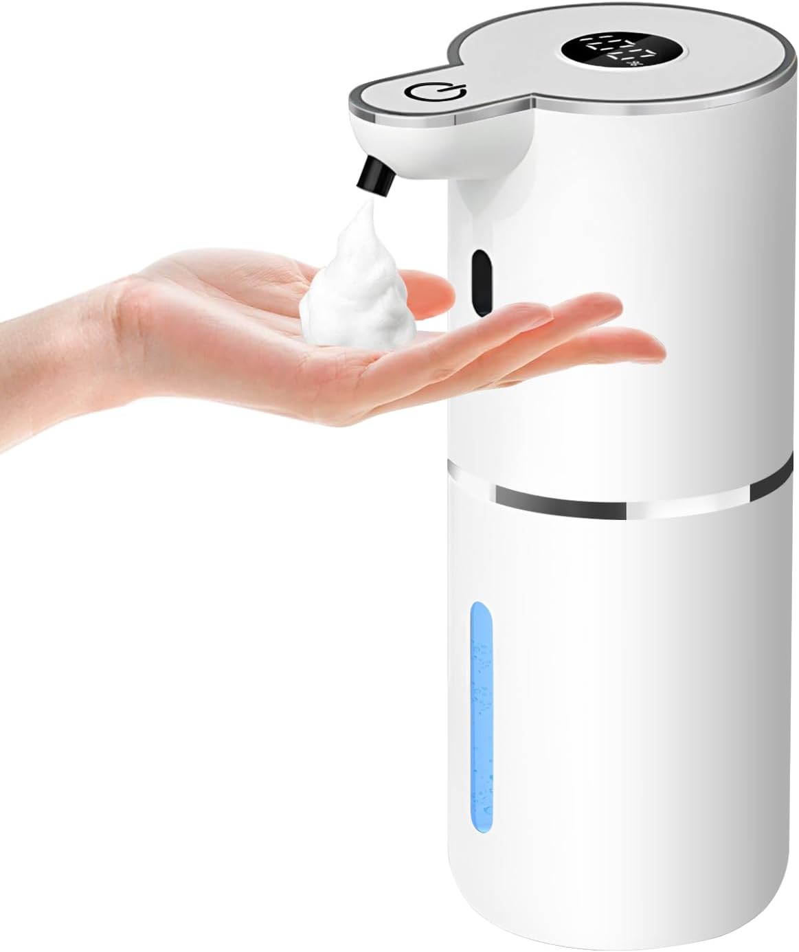 Automatic Foaming Soap Dispenser,6 Level Adjustable Foam, Wall Mount Soap Dispenser,USB Rechargeable with LED Display,12.8oz/ 380ml Touchless Hand & Dish Dispenser for Bathroom, Kitchen