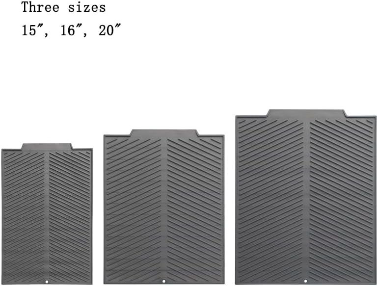 Silicone Dish Draining Mat, Eco Friendly Dish Drying Mat Kitchen Counter Anti-Skid and Heat Insulation Pad, Sink Drainer Mat with Dense Drainage Grooves (S (15"×10"))