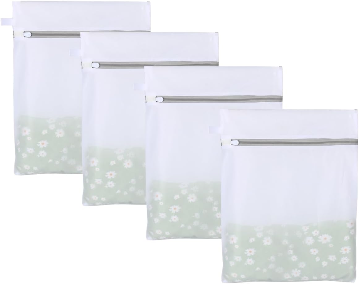 Mesh Laundry Bags, Mesh Wash Bags, Durable Mesh Structure with Strong Zipper, Suitable for Underwear, Delicate Clothes, Pants, Shoes, Socks Washing (Small Fine Mesh, XS 10 * 12in*4pcs)