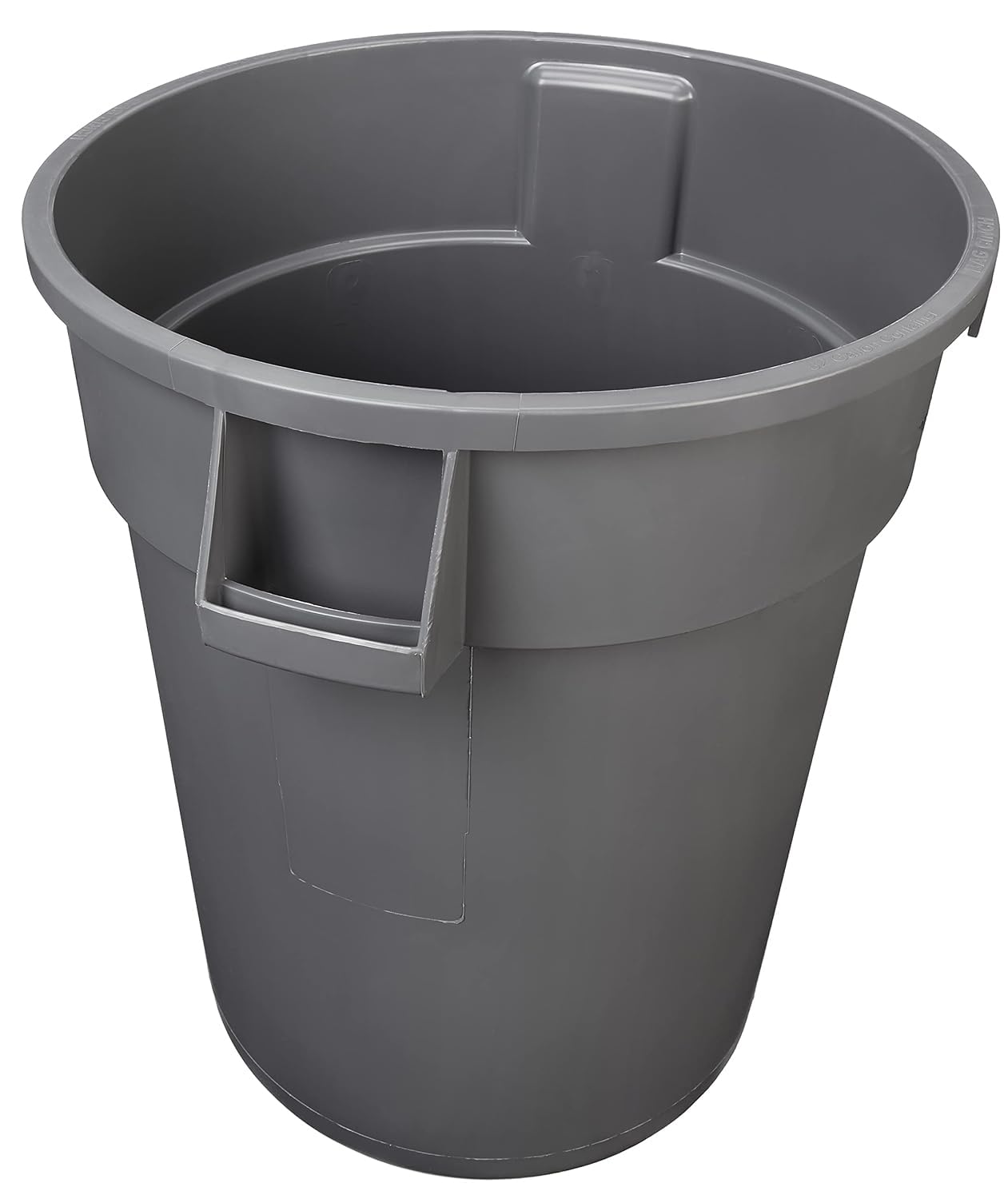 Amazon Basics Heavy Duty Durable Round Trash Can, Grey, 32 gallon (Pack of 2)