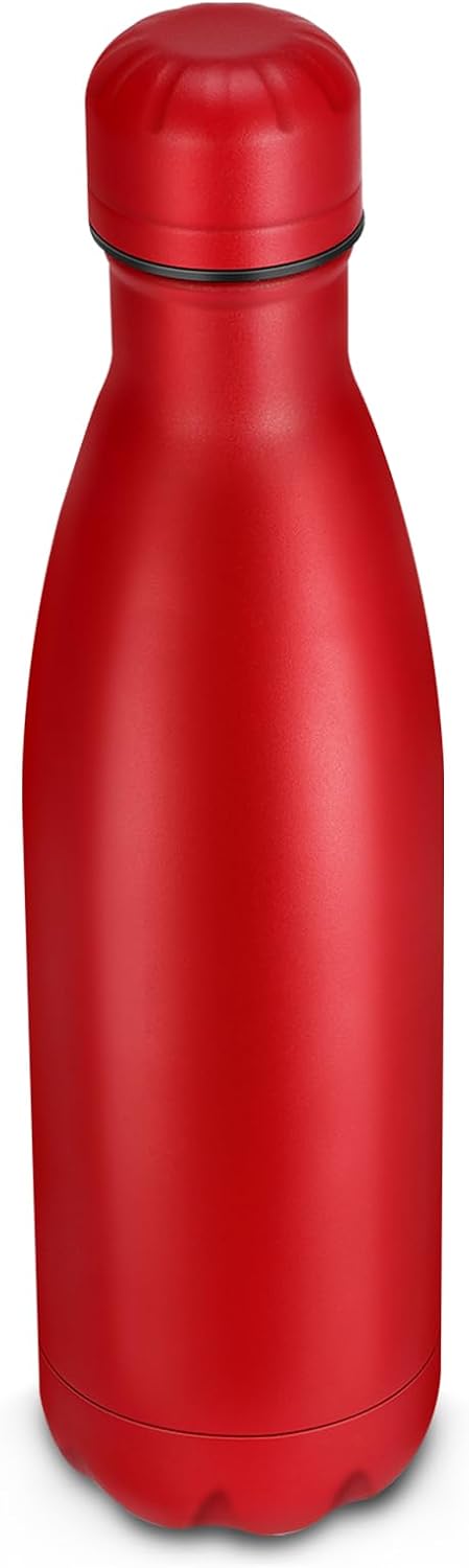 17oz Cola-Bottle Shaped Stainless Steel Leak-proof Water Bottle,Double Wall Vacuum Insulated Metal,Travel Mug For Sports Indoors & Outdoors,BPA-Free School Kids Flasks,Red(1Pack)