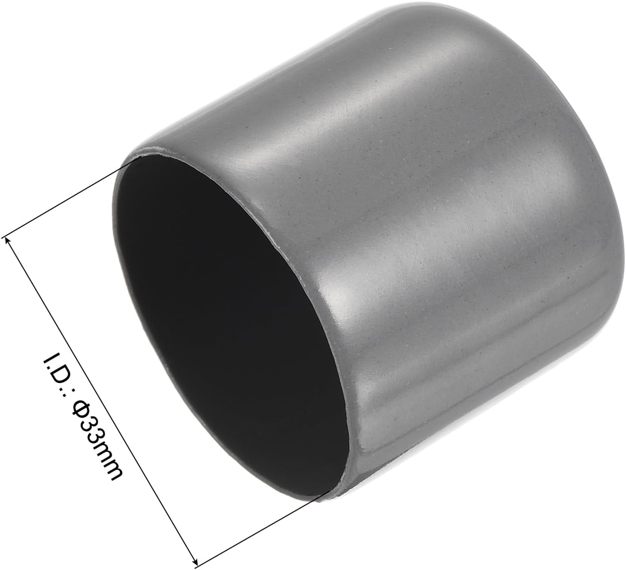 uxcell 20pcs Rubber End Caps 33mm ID Vinyl Cap Cover Screw Protectors Dark Grey