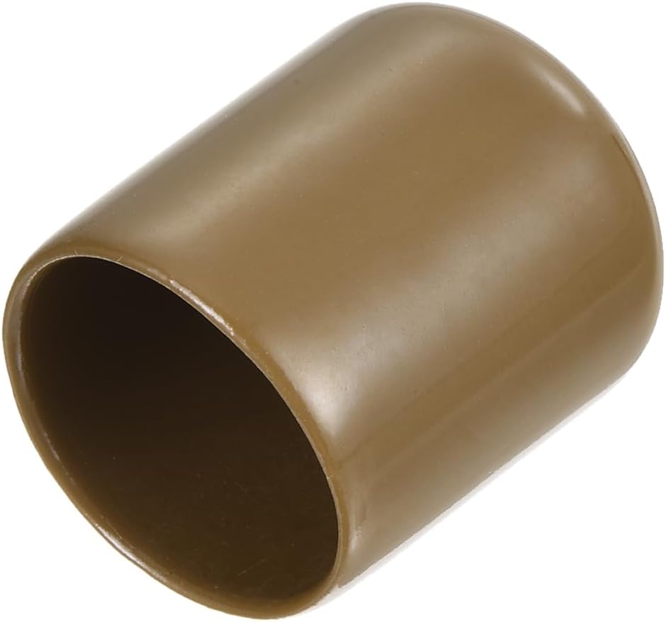 uxcell 20pcs Rubber End Caps 21mm ID Vinyl PVC Round Tube Bolt Cap Cover Screw Thread Protectors Light Brown