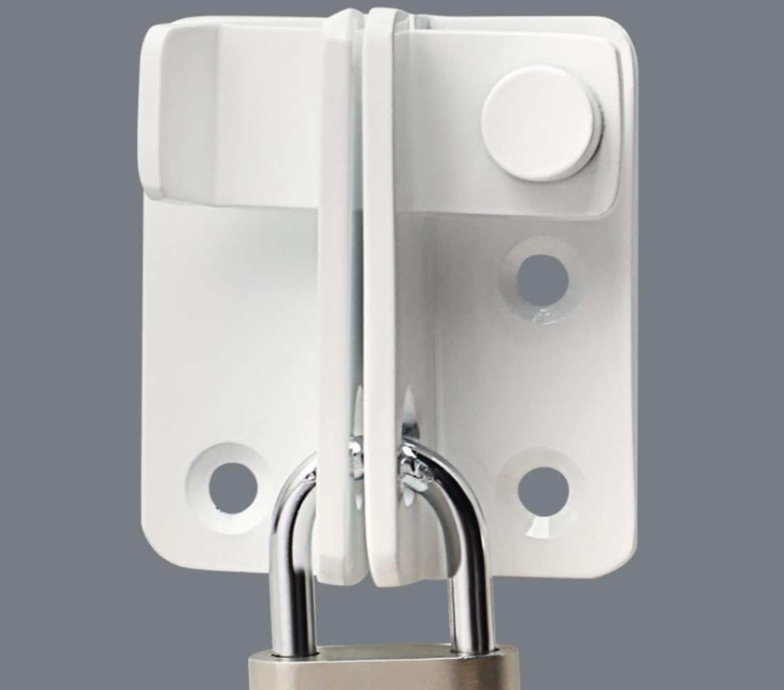 Alise Flip Latch Gate Latches Slide Bolt Latch Safety Door Lock Catch for Barn Cabinet Pet Cage Garden Bathroom Garage Window Sliding Door,Stainless Steel White Finish MS3006R-W