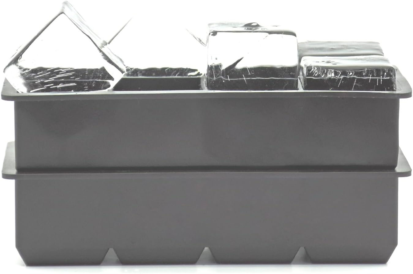Bangp Large Ice Cube Trays 2 Pack,Big Ice Cube Molds with Removable Lids,Easy Release and Stackable Silicone Ice Cube Tray,Make 16 Big Square Ice Cubes for Whiskey,Cocktails