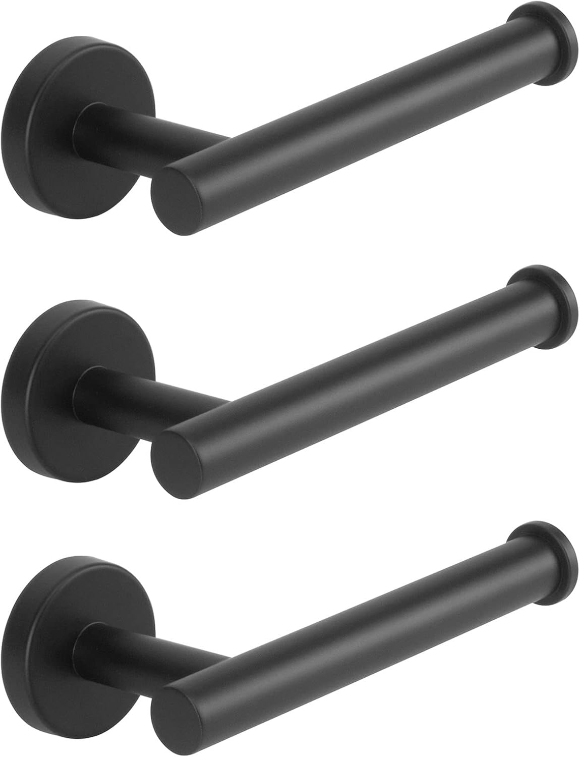 NearMoon Bathroom Toilet Paper Holder, Premium SUS304 Stainless Steel Rustproof Wall Mounted Toilet Roll Holder for Bathroom, Kitchen (3 Pack, Matte Black)