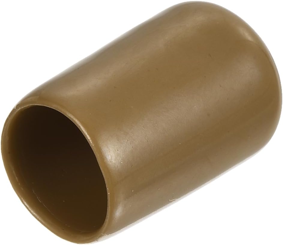 uxcell 20pcs Rubber End Caps 13mm ID Vinyl PVC Round Tube Bolt Cap Cover Screw Thread Protectors Light Brown