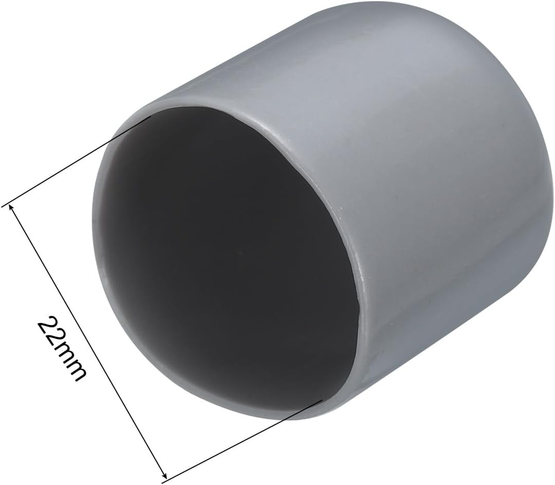 uxcell 20pcs Rubber End Caps 22mm(7/8") ID Vinyl PVC Round Tube Bolt Cap Cover Screw Thread Protectors Grey