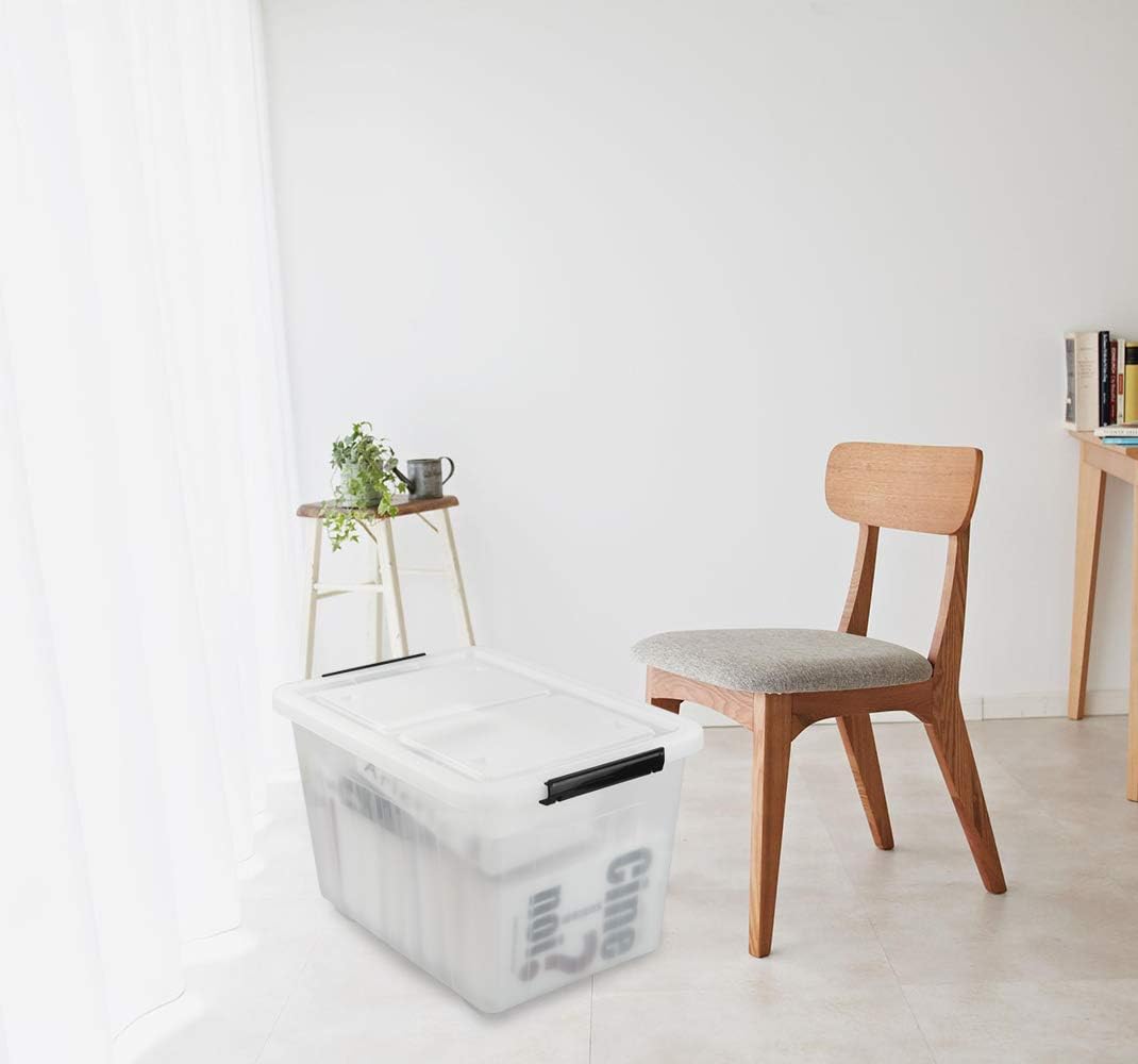 Asking 4-Pack Clear Large 50 L Plastic Storage Boxes, Plastic Storage Bins with Wheels