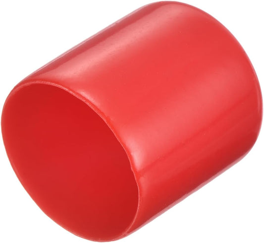 uxcell 20pcs Rubber End Caps 25mm ID Vinyl Round Tube Bolt Cap Cover Thread Protectors Red