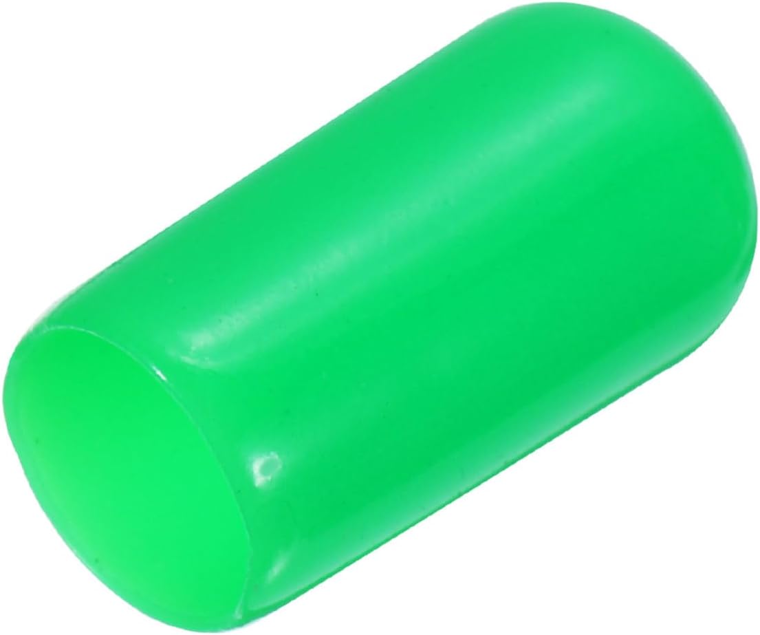 uxcell 20pcs Rubber End Caps 9mm ID Vinyl PVC Round Tube Bolt Cap Cover Screw Thread Protectors Green