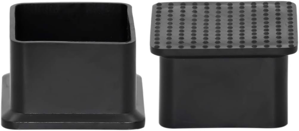 Flyshop Flexible Anti-Scratch PVC Patio Chair Table Leg Caps Tips Floor Protectors Square Furniture Covers, 20pcs, Black, 38 mm x 38 mm, 1-1/2" x 1-1/2"