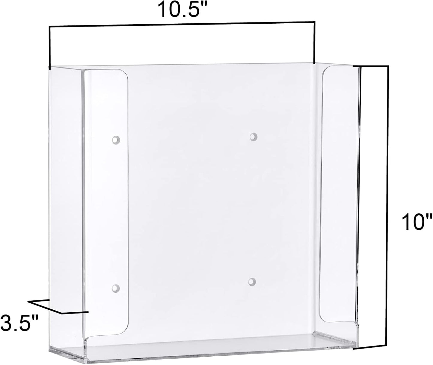 Amazing Abby Acrylic Glove Box Holder, Wall-Mounted Glove Dispenser, Floating Glove Box Organizer, Medium Size (for 2 Boxes), 10.5" W x 10.0" H x 3.5" D (Mounting Hardware Included)