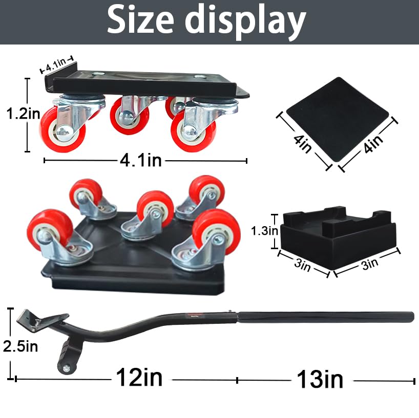 Furniture-Dolly-Furniture-Movers with-5-Wheels, Furniture Sliders Lifters Tool Set for Moving Heavy Duty, Furniture Dollies, Max Capacity 1650Ib Red