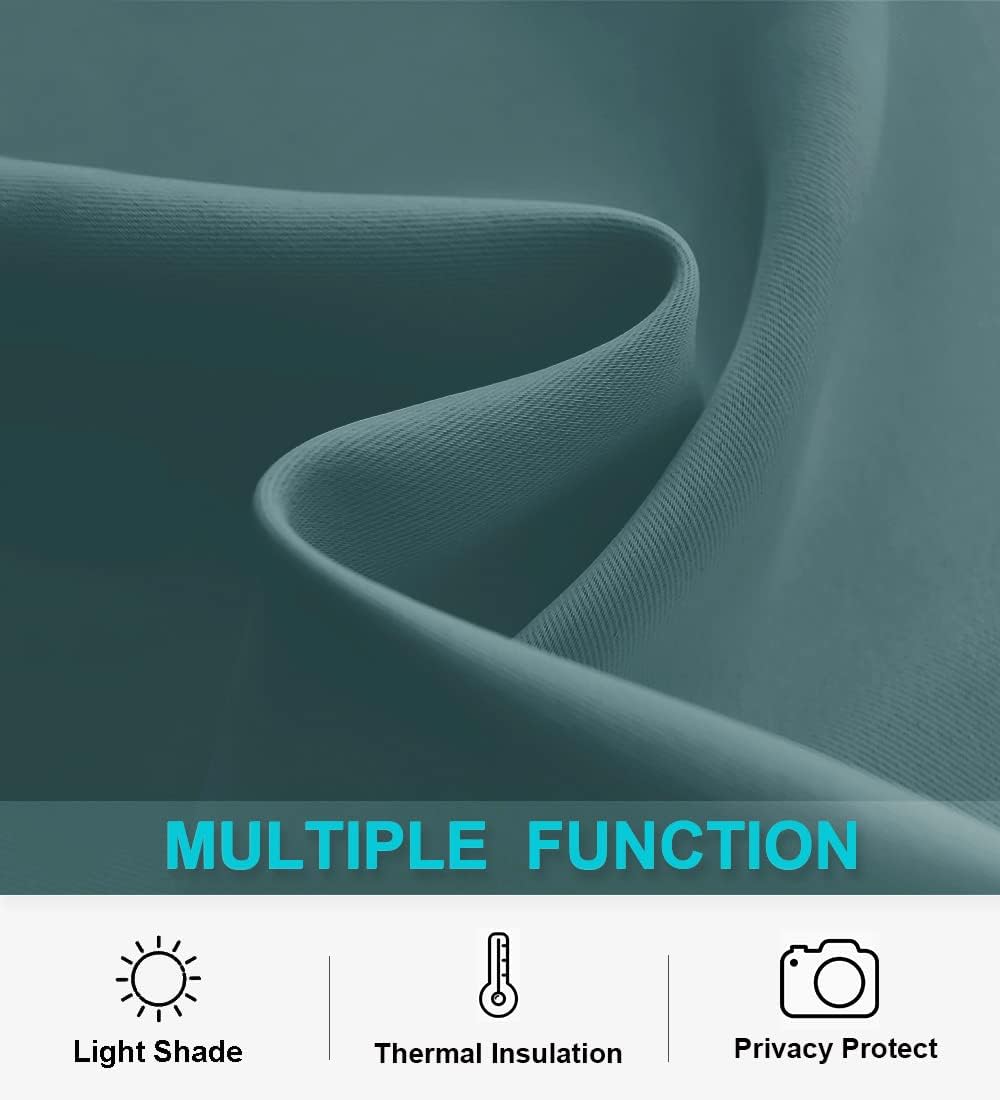 RYB HOME Bathroom Curtains Room Darkening Privacy Small Window Curtains for Bedroom Kitchen Basement RV Camper, Wide 42 inches x Long 30 inches, Teal Blue, 2 Panels