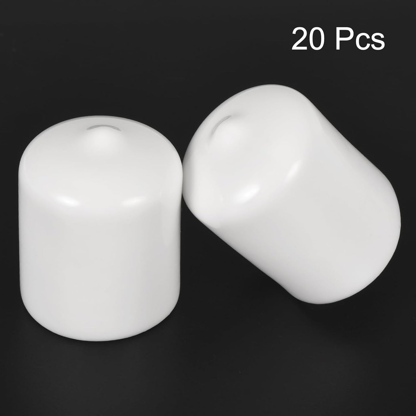 uxcell 20pcs Rubber End Caps 24mm ID Vinyl Round End Cap Cover Screw Thread Protectors White