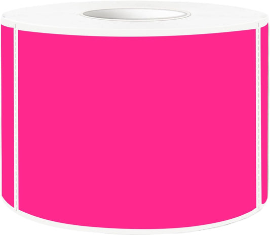 STARLIBOO Neon Colored Labels Stickers 3 x 2 Inch, Rectangle Moving Labels Stickers, 250Pcs Garage Sale Price Stickers, Adhesive Moving Labels for Boxes- Fluorescent Pink