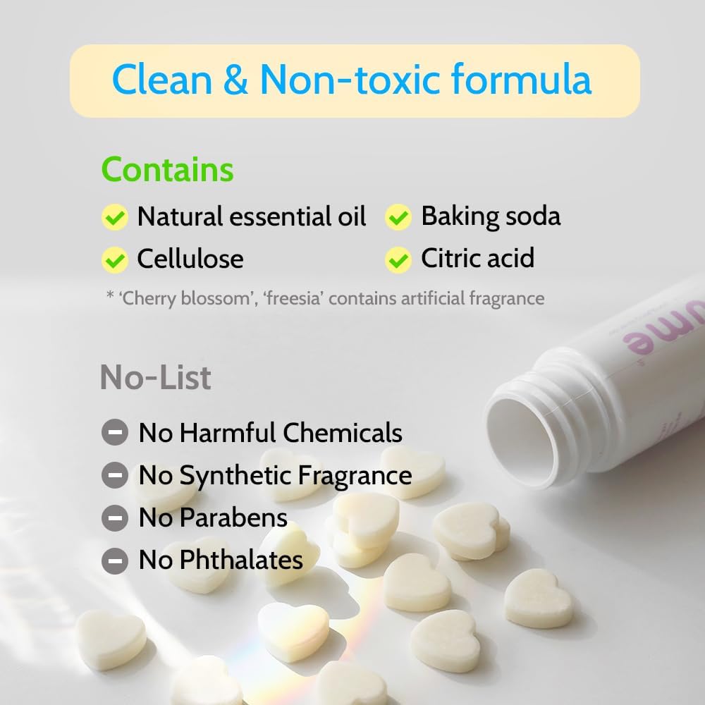 Effervescent Bathroom Air Freshener - Fresh Minty Lemon - Toilet Deodorizer, Bathroom Odor Eliminator, Toilet Freshener, Flushable Air Freshener Toilet Tablets, 90 Count (Pack of 3)