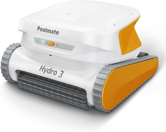 Hydro3 Robotic Pool Cleaner, 150W Cordless Pool Vacuum for Inground/upground Pool Max 861-1070 sq.ft, 200mins Runtime, 2xBrushless-Motor, 4.1L Filter Basket, Wall Climing/Waterline Clean