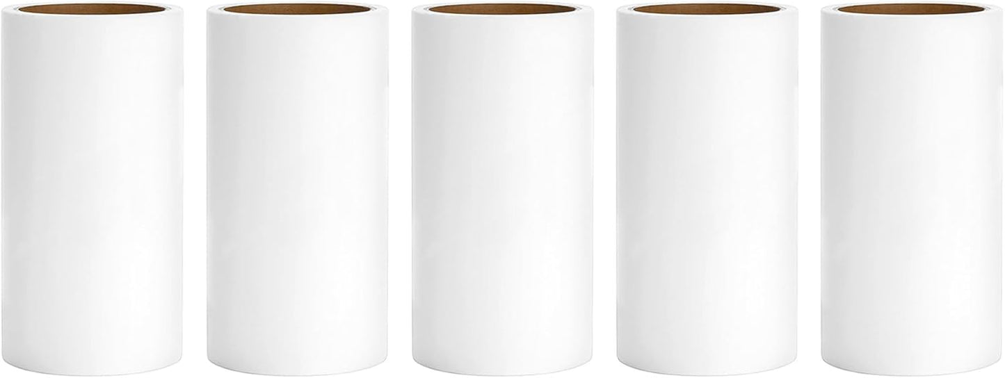 4 inch Lint Roller Refills for Evercare PetLovers Muji IKEA Bastis 4 inch Sticky Rollers for Pet Hair Extra Sticky 60 Sheets per Refill 5 Pack Total 300 Sheets (Inside Diameter 1-1/2 inch)