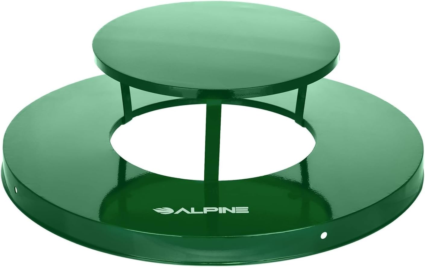Alpine Industries Outdoor Metal Waste Receptacle Rain Bonnet Lid - Heavy Duty Trash Can - Commercial Trash Receptacle Cover - 38 Gallon Commercial Garbage Can Lid - Green