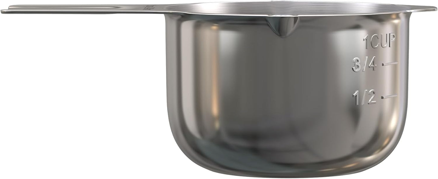 Color Up 1 Cup Measuring Cup (240 ml) – Premium Chrome Stainless Steel, Accurate for Wet & Dry Ingredients, Embossed Markings, Easy-Pour Spouts, Dishwasher-Safe, Kitchen Essential