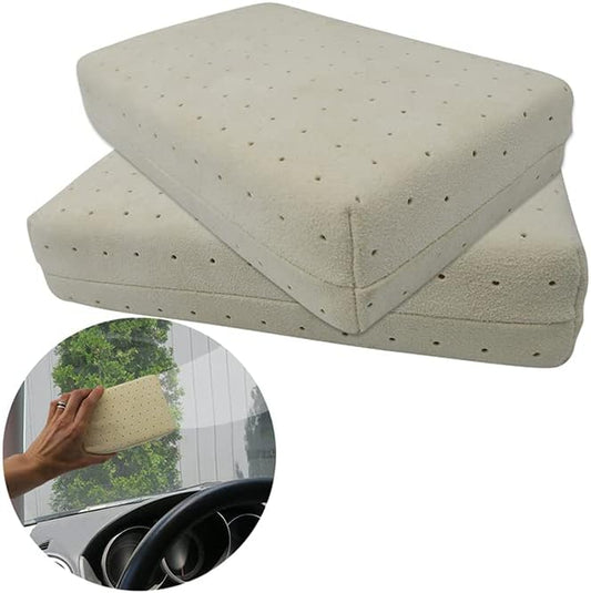 Evelots Car Windshield Cleaner Chamois, 2 Pack, Window Glass Defogger Sponge, Beige