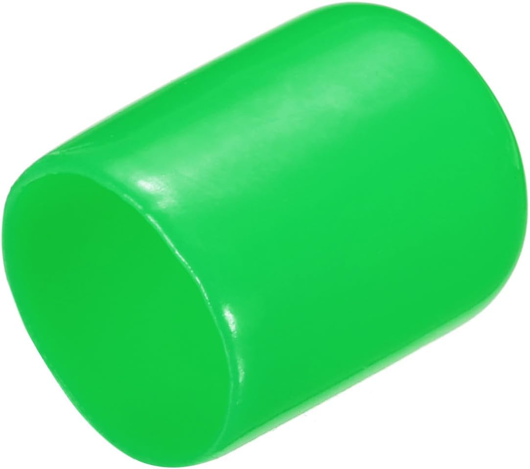 uxcell 20pcs Rubber End Caps 15mm ID Vinyl PVC Round Tube Bolt Cap Cover Screw Thread Protectors Green