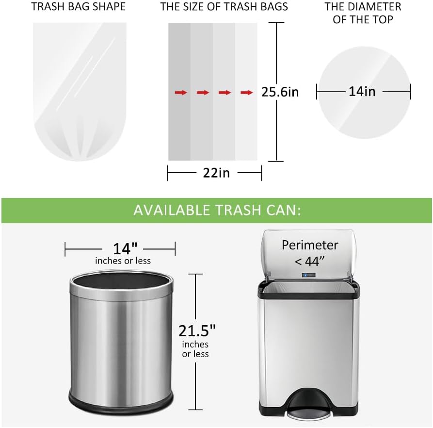 8 Gallon 130 Counts Strong Trash Bags Garbage Bags by RayPard, fit 30 Liter Kitchen Waste Basket, Medium Trash Bags Can Liners for Home Office Kitchen Bathroom Bedroom, Black