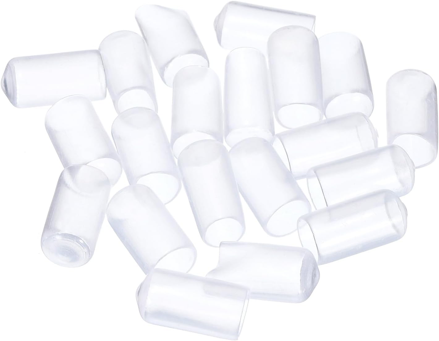 uxcell 20pcs Rubber End Caps 10mm(3/8") ID Vinyl PVC Round Tube Bolt Cap Cover Screw Thread Protectors Clear