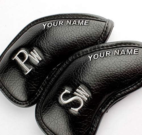 CRAFTSMAN GOLF 12pcs or 1pc Thick Synthetic Leather Golf Iron Head Covers Set Headcover Fit All Brands Callaway Ping Taylormade Cobra Etc. Also Custom Name