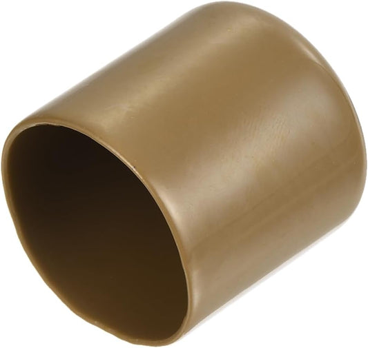 uxcell 20pcs Rubber End Caps 32mm(1 1/4") ID Vinyl PVC Round Tube Bolt Cap Cover Screw Thread Protectors Light Brown