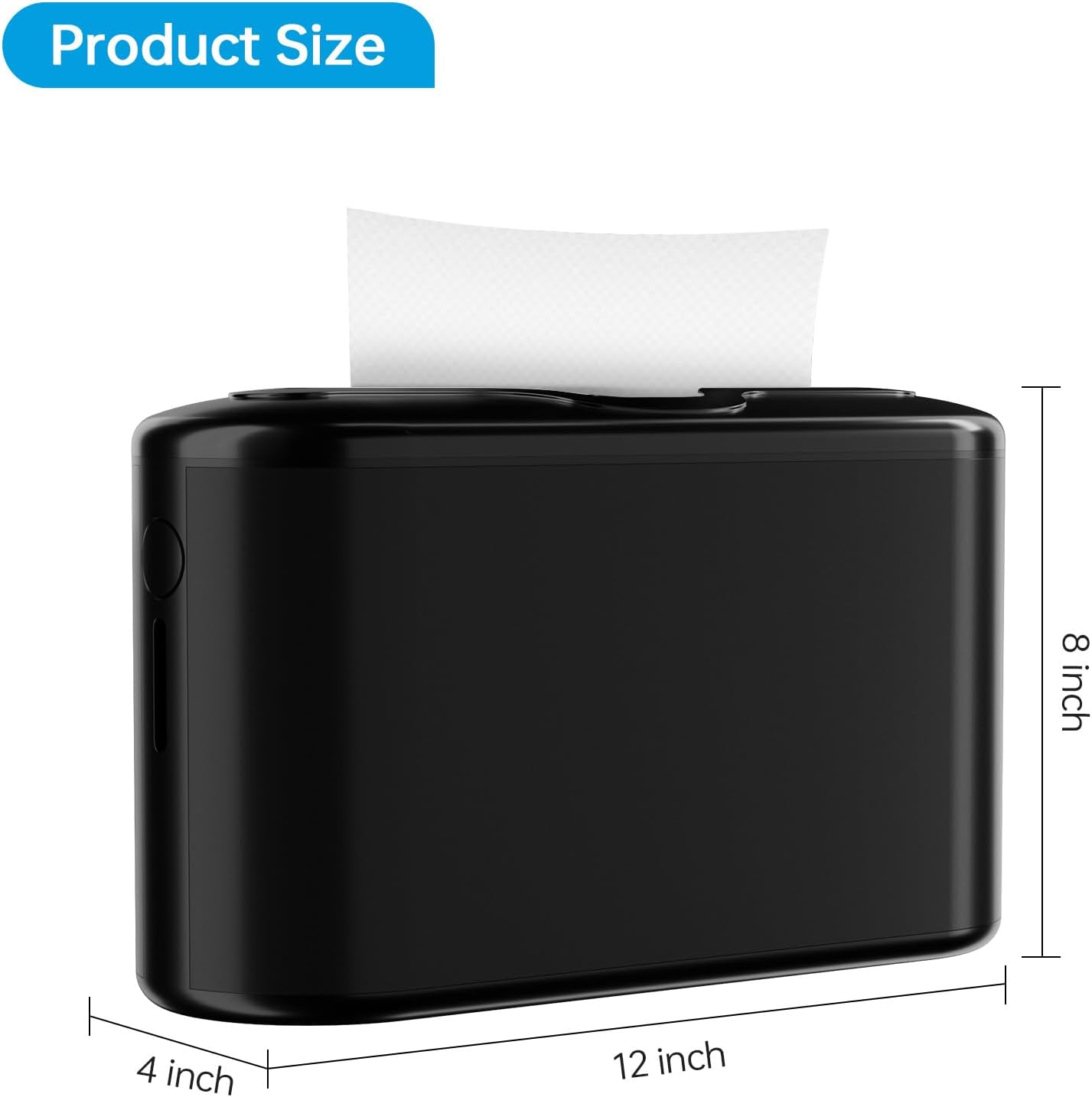 Multifold Paper Towel Dispenser Countertop, Hand Towel Dispenser for Bedroom, Bathroom, Kitchen, Toilet (Black)