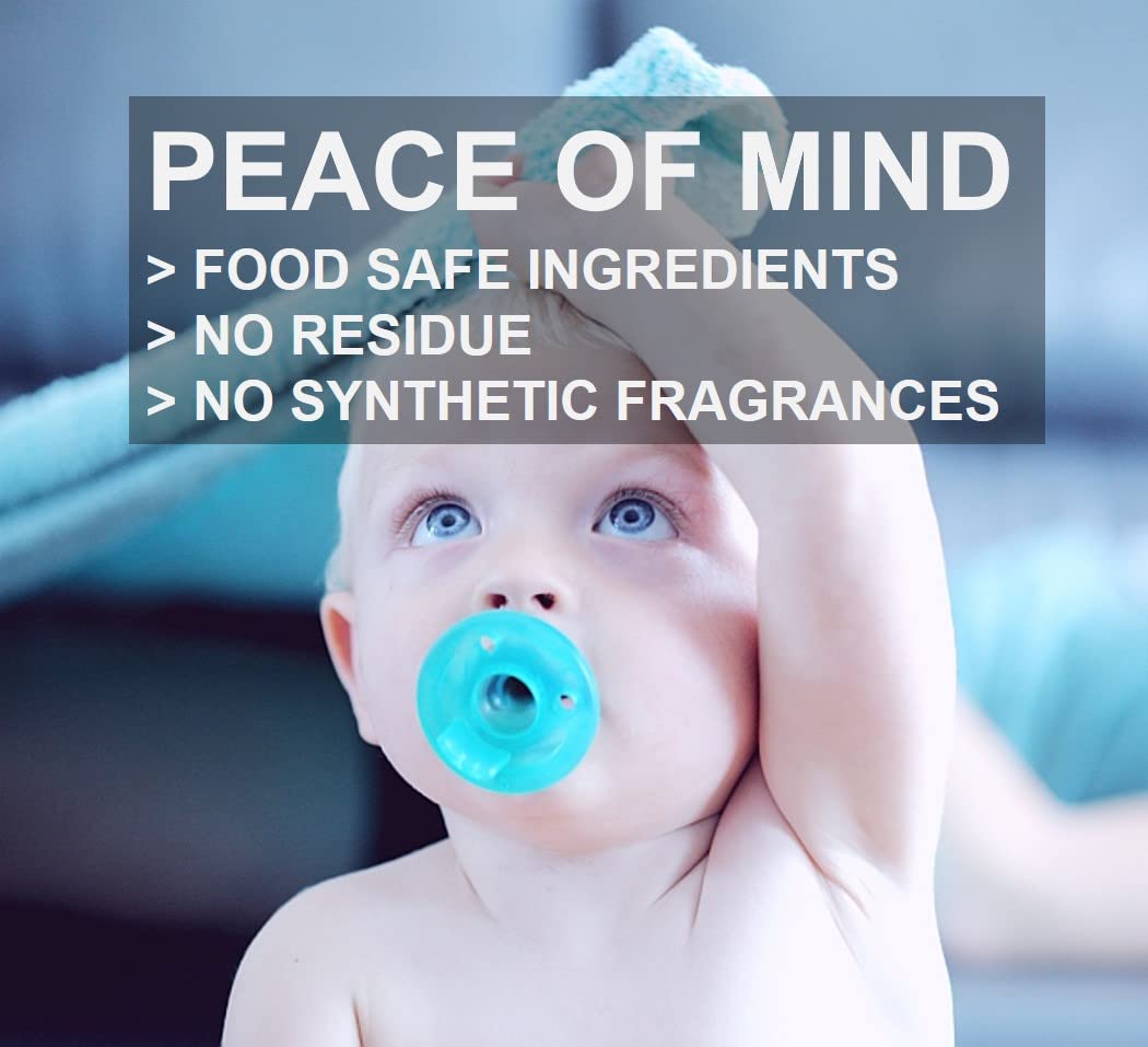 PUREFY Baby Everything Cleaner (16oz + Concentrate Makes 80oz) Hypoallergenic. Hypochlorous Technology. No Residue. Unscented. No Rinse. Baby Safe cleaner for Toys, Pacifier, High Chair, and Nursery. Fine Spray for Everywhere Everything.