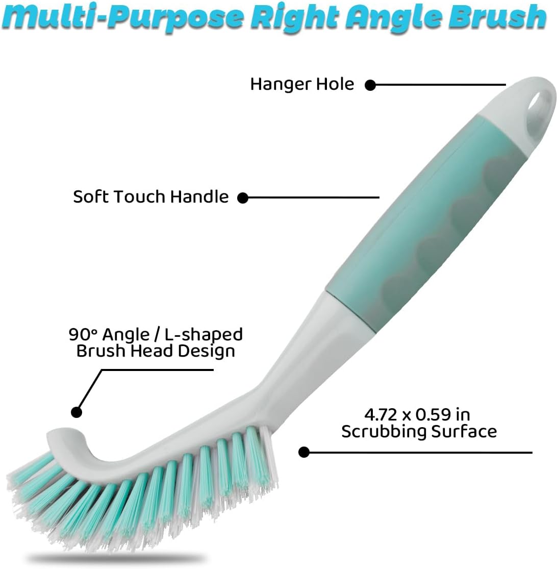 3 Pack Scrub Brush Set, Heavy-Duty Scrub Scrubbing Brushes for Cleaning, Grout Brush with Stiff Bristles Cleaning Brush for Bathroom, Bathtub, Kitchen, Floor, Tub, Tile, Sink